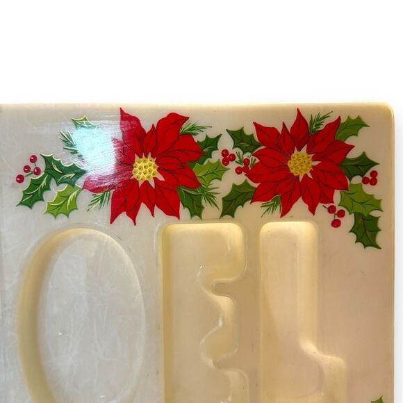 Vintage Plastic Noel Christmas Holiday Serving Tray - Picture 3 of 3